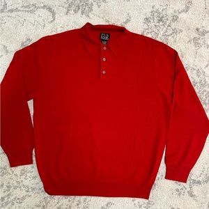 Jos A. Bank Men’s Collar Cashmere Sweater red and luxurious, size L NWT